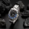 디자이너 Dhgates Mens 시계 36mm 자동 기계식 실외 시계 골드 블랙 다이얼 스템 가죽 팔찌 회전식 베젤 몬트레 럭스 시계