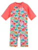 Zwemkleding BAOHULU Meisjes Badpak met korte mouwen Print Baby Kids Rash Guard Oranje Peuter Badmode Badpak Beachwear 230325