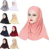 Sciarpa di cotone tinta unita Hijab per le donne musulmane Jersey elasticizzato Sciarpa per la testa Sciarpe avvolgenti per la testa Turbante Copricapo Copricapo per donna