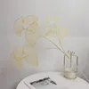 Symulacja kwiatów dekoracyjna 3-letnie gałęzie liści ginkgo rośliny dekoracji domowej sztuczne fałszywe liście wystroju weselnego