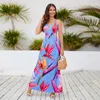 Freizeitkleider Damen Sommer Bohemian Print Hosenträger Strand Urlaub Party Tanzkleidung Mädchen Mode Kleidung Straße Einkaufen Farbkleid