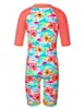 Zwemkleding BAOHULU Meisjes Badpak met korte mouwen Print Baby Kids Rash Guard Oranje Peuter Badmode Badpak Beachwear 230325