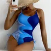 Zwemkleding Badmode Vrouwen 2023 Badpak Kleuraanpassing Vrouwelijke Zwempak Push Up Monokini Sexy 230325