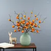 Decorative Flowers Artificial Plant Small Tomato Fake Virgin Fruit Branch Kitchen Window Decoration Po Props