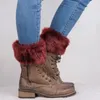 Vrouwen sokken dames winter warme gehaakte gebreide bont bont manchetten toppers boot drop -schip #