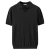 Herren-Poloshirts 214 Sommermode für Herren, gestricktes T-Shirt, kurzärmelig, einfarbig, weich, gemütlich, Ice-Touch-Poloshirt, Business-Casual, Korea-Stil, T-Shirt 230325