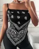Damestanks Camis Women Tops Summer Mouwess Print Vest Bowknot Backless Blouse Sexy Streetwear Top Satin Handkerchief Blouse Plus Size Camisole 230325