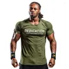 T-shirt da uomo 2023 Summer Gym Shirt Sport Uomo Quick Drying Running Workoutees Fitness Top T-shirt Rashgard