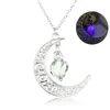 Brillant dans le noir colliers pour femmes creux soleil lune lumineux pendentif chaîne femme nuit fête bijoux cadeau