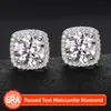 0,5ct 1CT 2CT Diamentowe kolczyki 925 Srebrne Bling Bling Moissanite Studs Kolczyki Biżuteria dla mężczyzn Kobiety Miły prezent