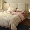 مجموعات الفراش Svetanya Bohemian Pink Pastoral Flowers مصرية الفراش القطن مجموعة الملكة الملك حجم bedlinens ورقة حاف مجموعة 230324