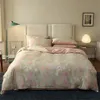 مجموعات الفراش Svetanya Bohemian Pink Pastoral Flowers مصرية الفراش القطن مجموعة الملكة الملك حجم bedlinens ورقة حاف مجموعة 230324