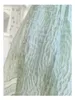 Lato zielony stały kolor z koralikami sukienki z tiulami z długim rękawem okrągła szyja panelowe sukienki midi Casual Sukienki L3M257893