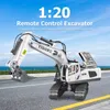 Electricrc Car Excavator 120 Schaal 24 GHz Digger Tractor Construction Toys 11 Channel Oplaadbare afstandsbediening Truck 230325