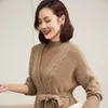 Women's Knits Tees 2023 Spring and Summer Fashion 100 Pure Cashmere Medium Length Cardigan Vneck Loose Sweater Knitted Coat 230324