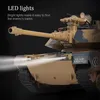ElectricRC Car Toy M1A2 Remote Control Tank Tiger Military Model Vibrating Smoking Bullet 24G 3D Stereo 96V700MA Battery Children's Gift 230325