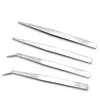 100pcs Stainless Steel Eyebrow Tweezers Straight Head Curved Head Tweezers Nipper For Phone Repairment DIY Repair Tools Pinzas Para Cejas De Acero Inoxidable