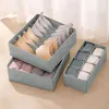 Storage Boxes Bins 24 Grids Foldable Underwear Organizer Cabinets Drawer Underwear Storage Box Hard Bra Socks Organizer Closet Clothes Storage P230324