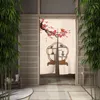 Gardin japansk norra dörröppning dörr curatin kinesisk traditionell bläck målning plommon blommor izakaya kök sovrum badrum dekor
