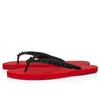 2023 män kvinnor lyxiga tofflor sandaler glider trippel svart vit röd mens platt flip flops strand hotellplattform inomhus sandal glid med låda