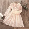 Girl's Dresses Lace for Girls Party Elegant Dress Kids Princess Costume Teenagers School Children Clothes Vestidos 4 6 8 9 10 12 Years Y2303