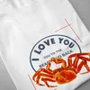 Men's T Shirts Beach Ocean Crab Printed Short Sleeve Tshirts Summer Casual Cotton Top Tee Streetwear