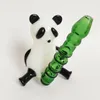 2023New Arrival Seated Creative Panda Glass Hand Pipes Tobacco Burner Smoking Rig Bong 11cm Height