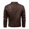 Men's Leather Faux 2023 Spring Motorcycle Jacket Stand Gollar Retro Coat Layer Top Campa de Covilhão Calfskinm1926 230324