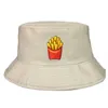 Szerokie brzegowe czapki śmieszne frytki druk rybakowy swobodny na świeżym powietrzu panama czapki krem ​​przeciwsłoneczny letnie kobiety kubełko kapelusz męski czapkę rybak p230311