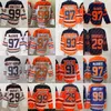 Custom 97 Connor McDavid Jersey 99 Wayne Gretzky 29 Leon Draisaitl 93 Ryan Nugent-Hopkins 91 Evander Kane Hockey Jersys Orange White Navy R