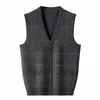 Men's Vests Arrival High Quality Autumn Winter Large Cashmere Cardigan Vest V-neck Shoulder Thickening Sweater Plus Size S-5XL