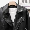 Women's Jackets 2023 Moto biker Black Leather Midlong Women BF Style Cool PU Adjustable Waist Coat Female 230324