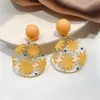 Boucles d'oreilles Style coréen irrégulière Transparent acrylique vacances d'été Simple fleur feuille tempérament fille bijoux