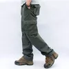 Mäns byxor lastbyxor män militära arbete overaller löst raka taktiska byxor flerficka baggy casual bomullsarmé slacks byxor 44 230325