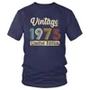 Mens Tshirts Classic Vintage 1975 Tshirt Men Kort ärm Birthday Present T Shirt Casual Soft Cotton Slim Fit Tee Tops Clothing 230324