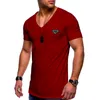 DIY 탱크 CAMIS 남자 티셔츠 디자이너 v-neck 가슴 삼각형 삽입 패션 짧은 슬리브 티셔츠