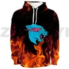 Erkek Hoodies Tişörtü Bay Kurt Beast Yıldırım Kedi 3D Hoodies Erkek Giyim Kadın Harajuku Anime Giyim Gençler Boy Kazak Japon StreetwearW230325