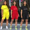 Twee stuk broek voor dames Zomer Women Set Sportswear T-shirts en shorts Ladies Casual O-Neck Pullover T-shirt T-shirt Tracksuit 230325