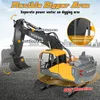 Electricrc Car RC Excavator 3 in 1 Construction Metal Remote Control Drill 17 canal 116 Full fonctionnel Electric 230325