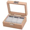 Watch Boxes 3 Slot Jewelry Display Case Storage Box Organizer For Men And Women With Glass Top