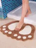 카펫 40x60/60x90cm 발 모양 욕실 안티 스키 카펫 매트 화장실 단순한 물 흡수 가정 문 장식