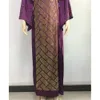 Vestidos étnicos moda de moda muçulmana manga longa maxi vestidos simulados seda solta dubai árabe