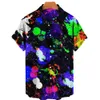 Männer Casual Hemden Sommer Bunte Graffiti 3D Druck Hawaiian Einreihige Taste Kurze Ärmel Mode Lose 230325