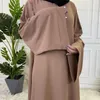 Vêtements ethniques Turquie Islam Ramadan Musulman Hijab Robe Abayas pour femmes Dubaï Couleur Solide Kaftan Robe Mode africaine Jupe longue