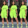 Twee stuk broek voor dames Zomer Women Set Sportswear T-shirts en shorts Ladies Casual O-Neck Pullover T-shirt T-shirt Tracksuit 230325