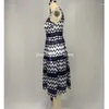 Повседневные платья летние платья Женщины 2023 Винтажный геометрический принт Сексуальная вечеринка vestido de mujer Slim Ball Plant Plus Size Clothing