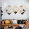Dekorativa föremål moderna metallhantverk abstrakt kreativitet rak panel skarvningsvägg hängande dekoration vardagsrum kan anpassas