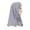 Sciarpa di cotone tinta unita Hijab per le donne musulmane Jersey elasticizzato Sciarpa per la testa Sciarpe avvolgenti per la testa Turbante Copricapo Copricapo per donna