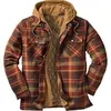 Hommes Vestes Hommes Mode Plaid À Manches Longues Lâche À Capuche Chemise Automne et Hiver Épais Coton Manteau Zip Up À Capuche 230325