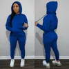 Kvinnors tvåbitar byxor Autumn Set Women Sweatshirt Matchande kläder Långärmning Pocket Sporty Hoodie Leggings Casual Tracksuits 230325